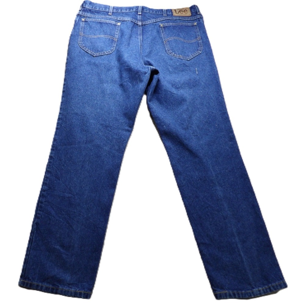 VTG 90s Lee Jeans Men 40x32 Blue Made In USA Straight Leg Denim Storm Rider Work